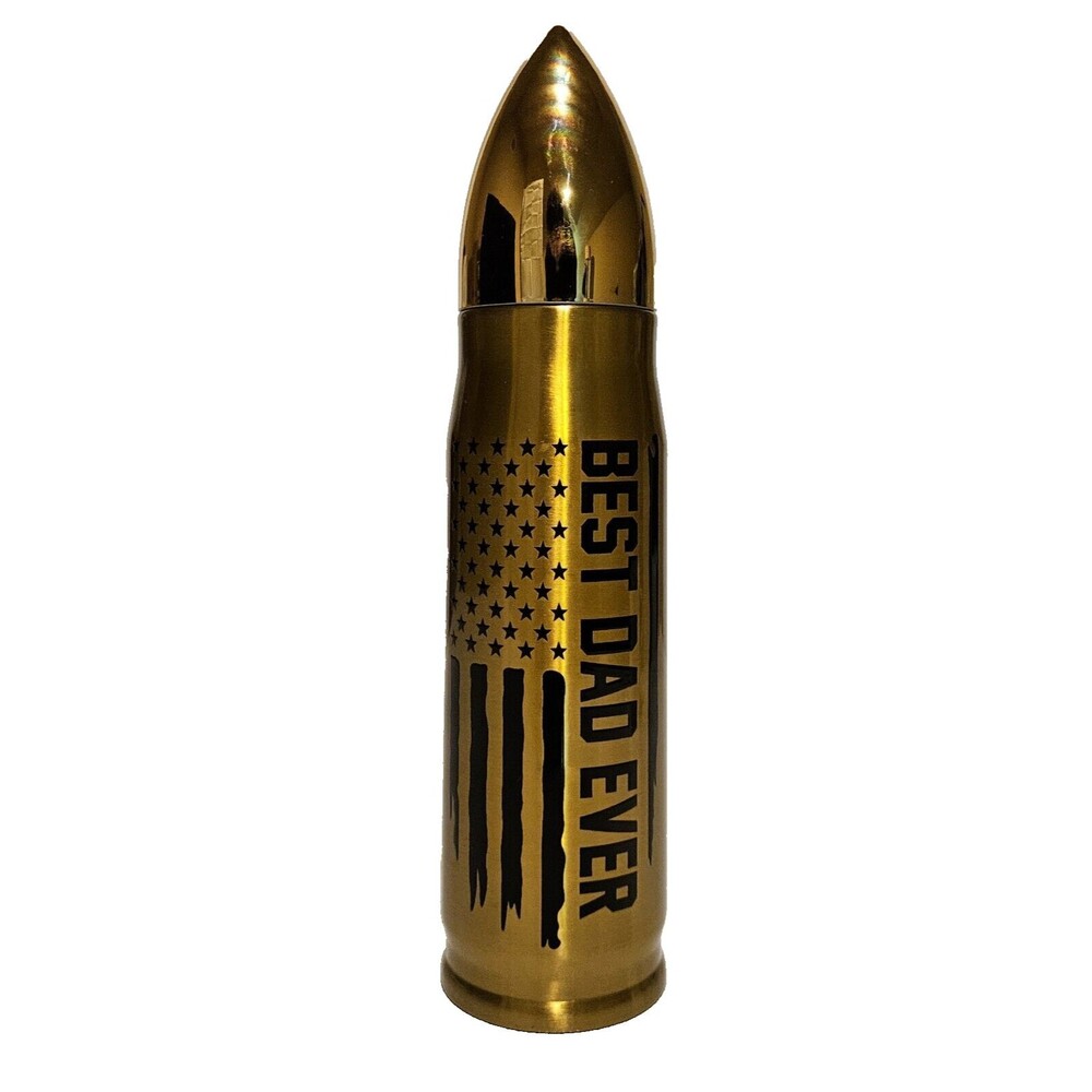 Best Dad Ever Bullet Shaped Tumbler 17oz Stainless Steel Fathers Day